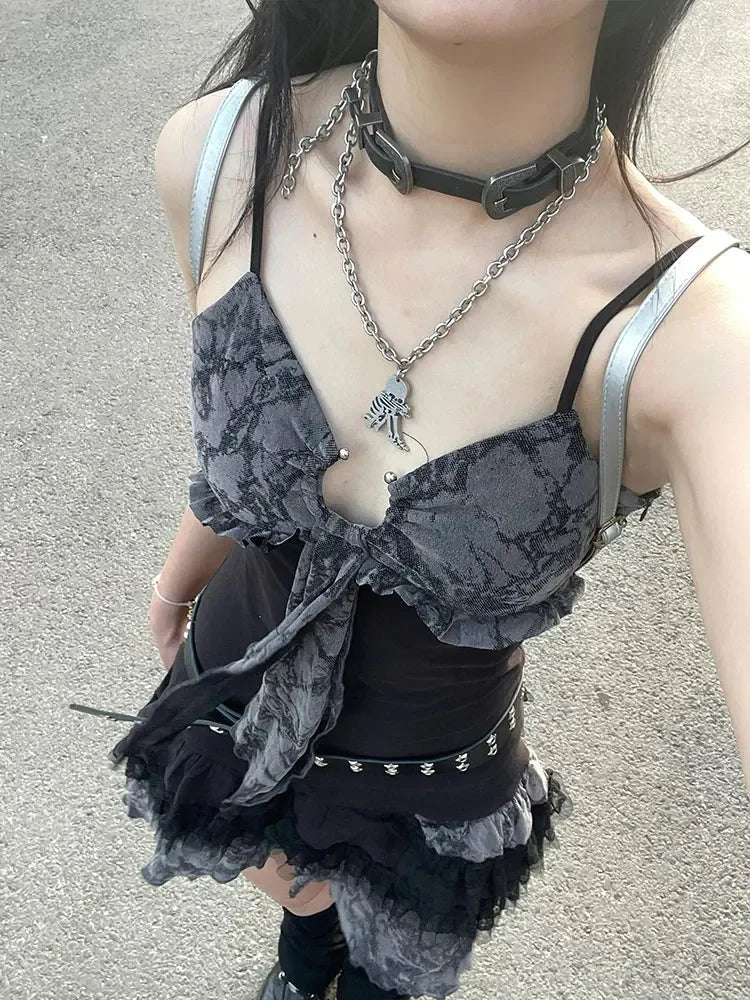 Sweet Lace Camisole Mini Dress