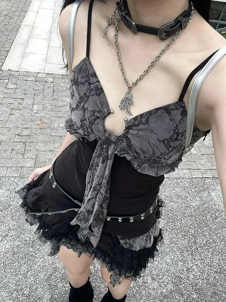 Sweet Lace Camisole Mini Dress