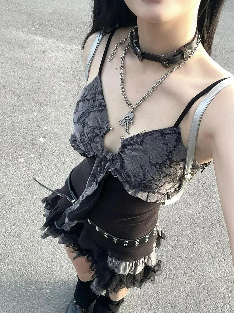 Sweet Lace Camisole Mini Dress