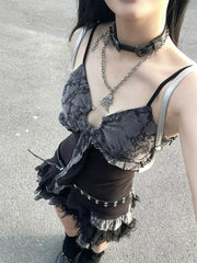 Sweet Lace Camisole Mini Dress