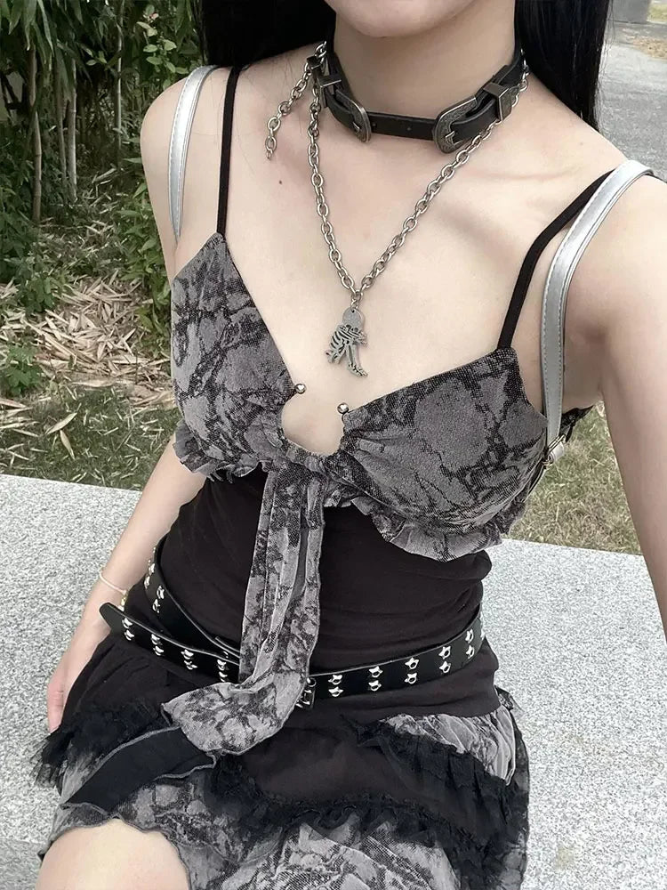 Sweet Lace Camisole Mini Dress