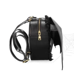 Trendy Bat Wing Lace Pu Gothic Shopping Dating Daypack Backpack Bag Halloween