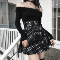Gothic Lolita Lace-up Wool Skirt