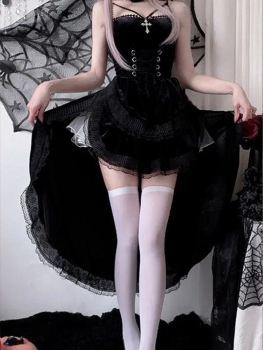 Dovetail Halter Witch Gothic Midi Dress