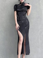 Elegant Bandage Long Sleeve Midi Dress