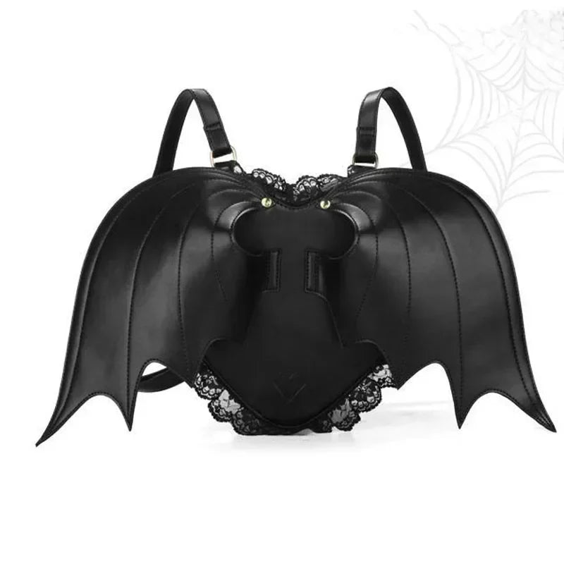 Women Bat Wing Punk Stylish Newest Angel Wings Cute Devil Bag Black / Onesize Halloween