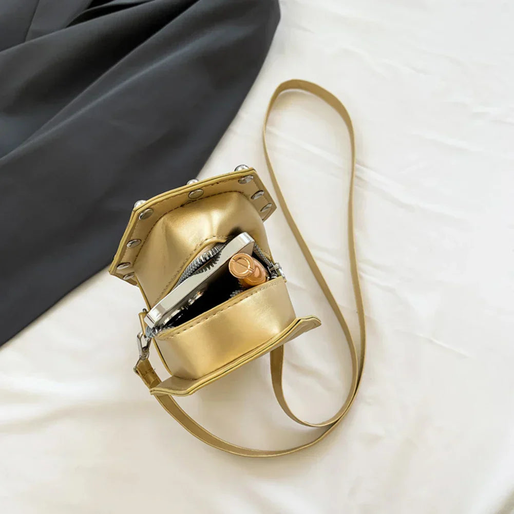Creative PU Coffin Shape Embroidery Underarm Phone Office Travel Bag Secondary image