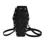 Creative Pu Coffin Shape Embroidery Underarm Phone Office Travel Bag Halloween