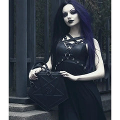 Pentagram Punk Darkness Gothic Soft Leather Chain Shoulder Handbag Bag Halloween
