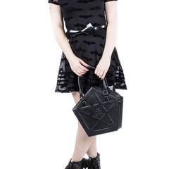 Pentagram Punk Darkness Gothic Star Black Soft Leather Chain Women Handbag Halloween
