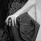 Pentagram Punk Darkness Gothic Soft Leather Chain Shoulder Handbag Bag Halloween