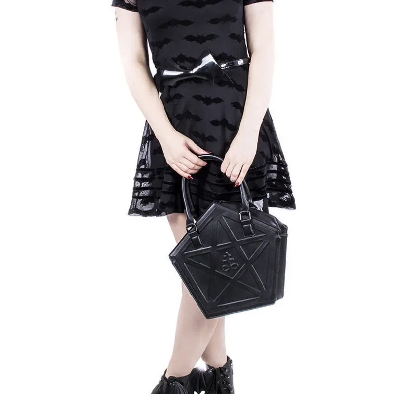 Pentagram Punk Darkness Gothic Soft Leather Chain Shoulder Handbag Bag Halloween