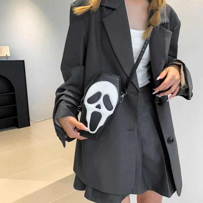Women Gothic Pu Leather Coffin Shape Punk Style Long Wallet Portable Bag Halloween