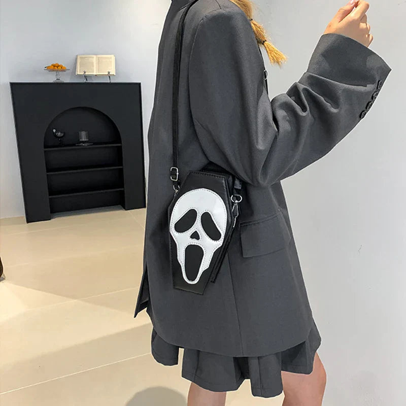 Women Gothic Pu Leather Coffin Shape Punk Style Long Wallet Portable Bag Halloween
