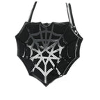 Black Spider Web Punk Creative Women’s Halloween Designer Shoulder Crossbody Bag