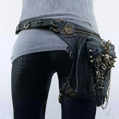 Steam Punk Gothic Waist Leg Hip Belt Mobile Phone Messenger Fanny Bag Halloween