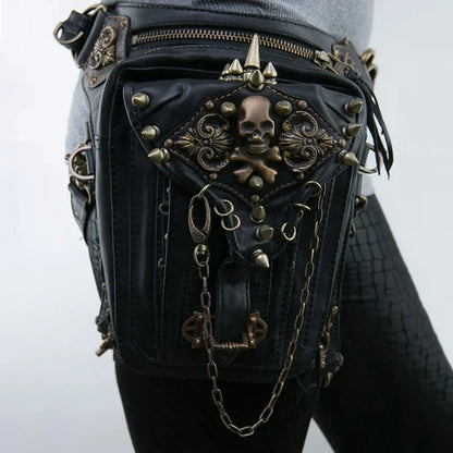 Steam Punk Gothic Waist Leg Hip Belt Mobile Phone Messenger Fanny Bag Halloween