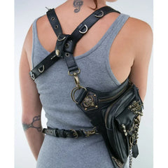 Steam Punk Gothic Waist Leg Hip Belt Mobile Phone Messenger Fanny Bag Halloween