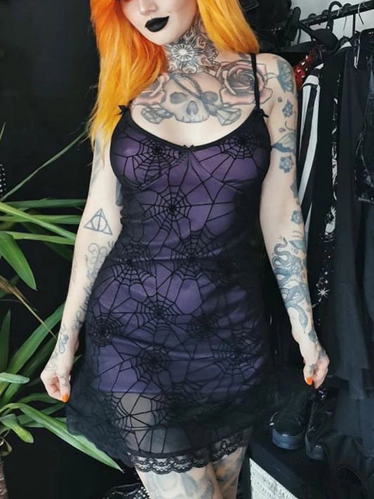 Diablo Halter Lace Mini Dress