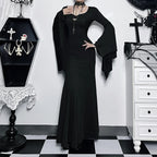 Slim Gothic Fall Daily Comfort Maxi Dress