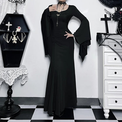 Slim Gothic Fall Daily Comfort Maxi Dress