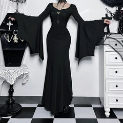 Slim Gothic Fall Daily Comfort Maxi Dress
