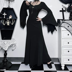 Slim Gothic Fall Daily Comfort Maxi Dress