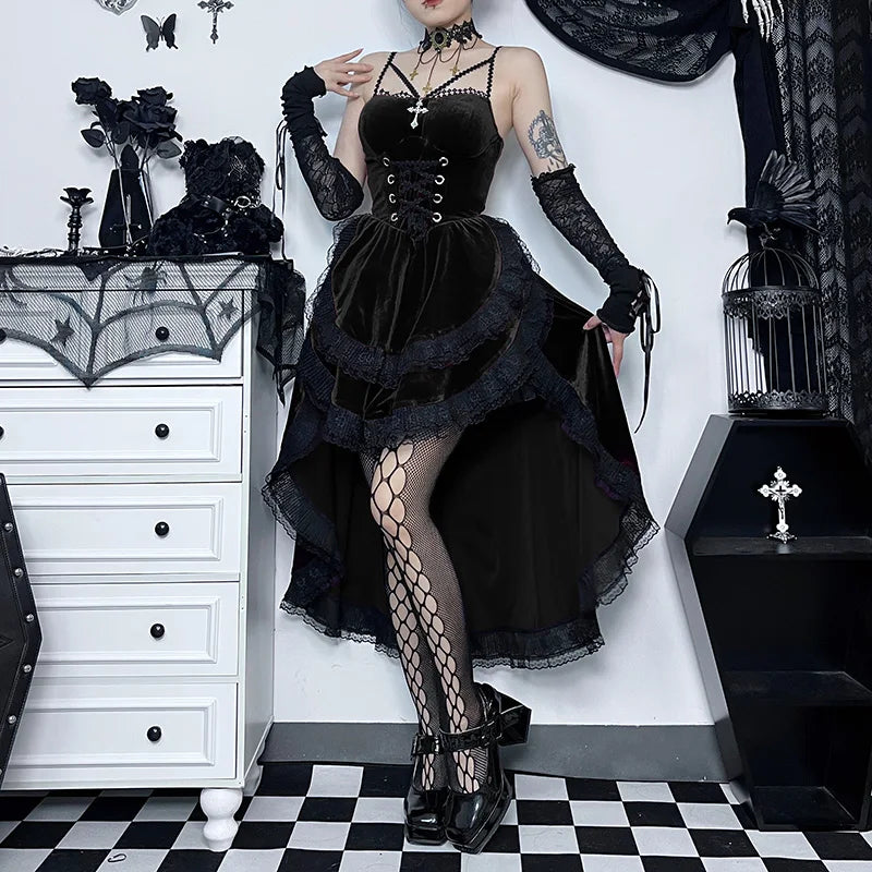 Dark Hottie Tie Waist Drag Midi Dress