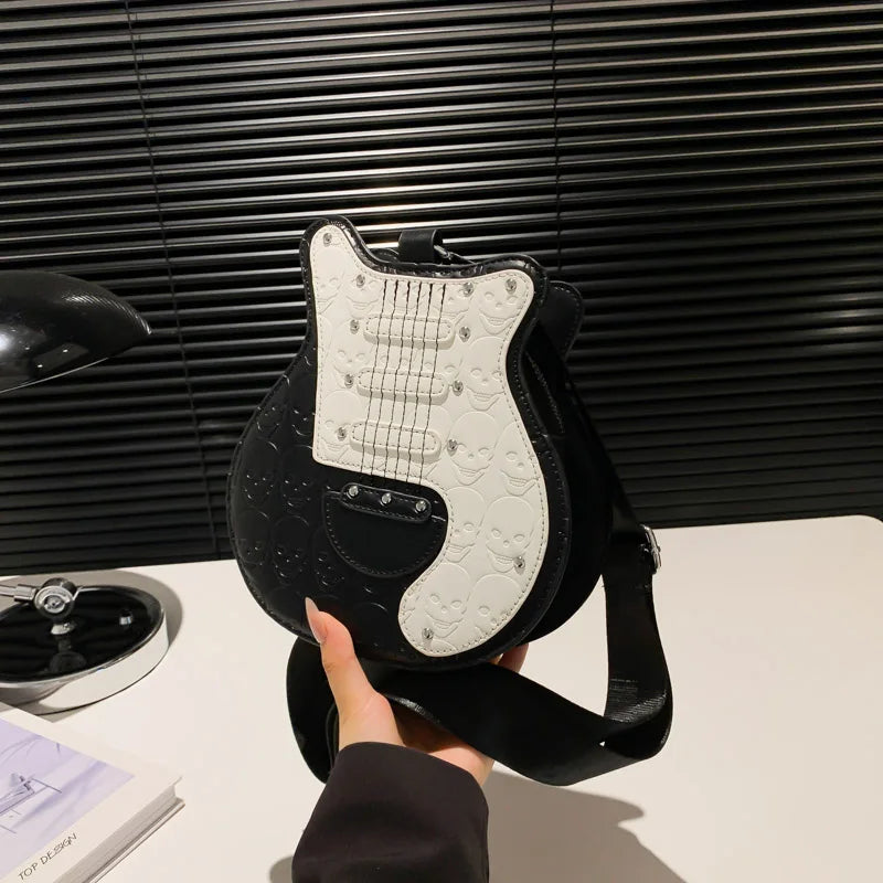 Guitar Shape 2024 Trend Halloween Party Gothic Crossbody Sling Shoulder Bag Secondary image