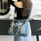 Y2K Korean Harajuku Gothic Aesthetic Vintage Denim Crossbody Messenger Bag Halloween