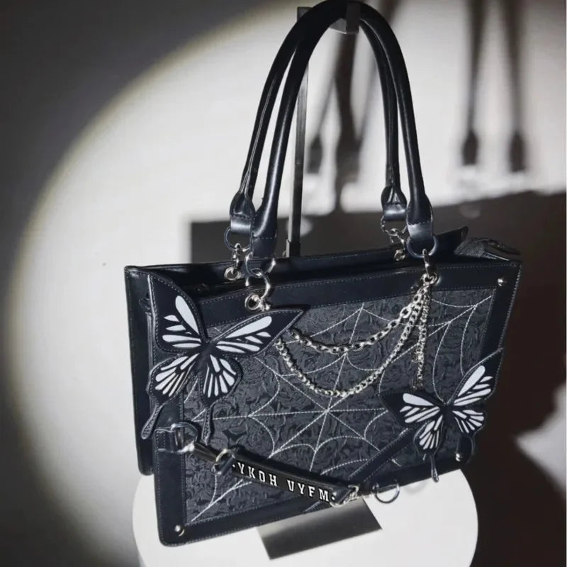 Y2K Labyrinth Butterfly Spider Web Chain Diy Transparent Lolita Gothic Bag Halloween Main image