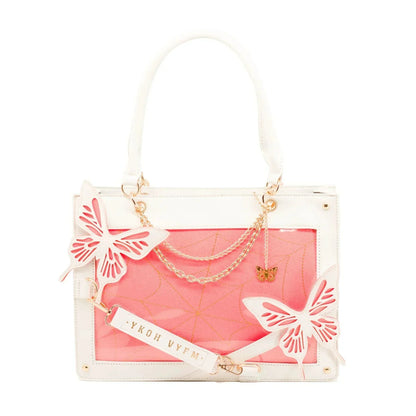 Y2K Labyrinth Butterfly Spider Web Chain Diy Transparent Lolita Gothic Bag White Red Halloween