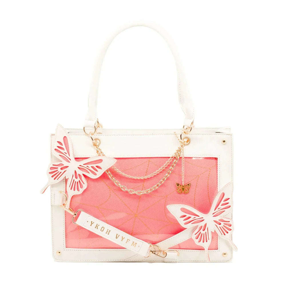 Y2K Labyrinth Butterfly Spider Web Chain Diy Transparent Lolita Gothic Bag White Red Halloween