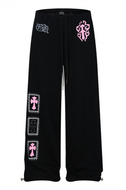Skeleton Graphic Wide Leg Pants