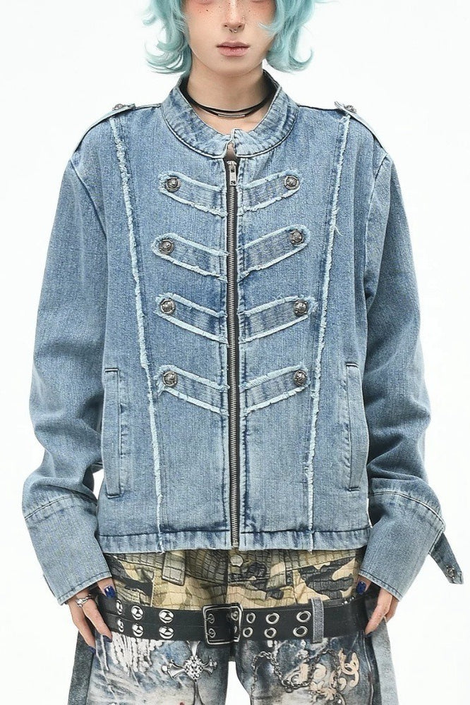 Braided Front Contrast Stitch Jackets