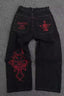 Gothic Graphic Washed Wide-Leg Jeans