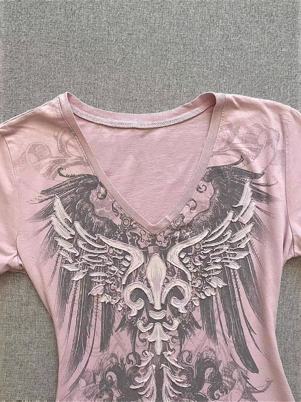 Sweet Retro Contrast Color V-neck Top