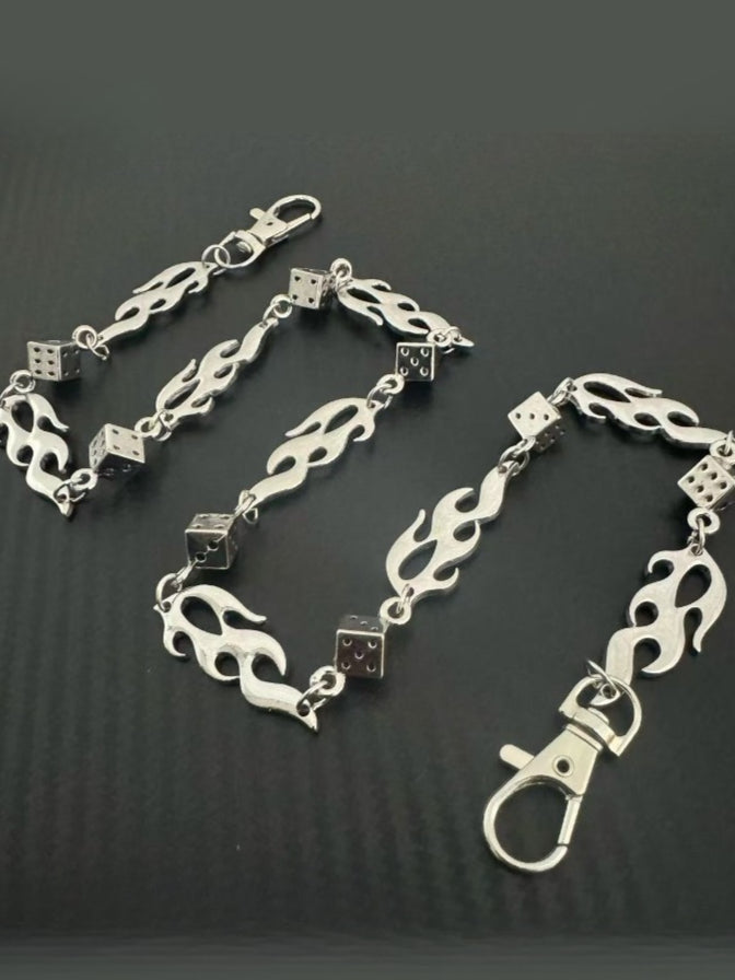 Dark Gothic Flame Metal Waist Chain