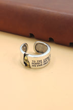 Retro Distressed Color Block Letter Skull Ring