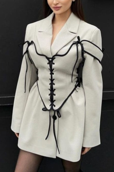 Lace Up Corset Detail Coats