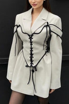 Lace Up Corset Detail Coats
