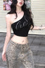 Y2K Letter Rhinestone One Shoulder Camis