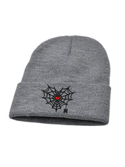 Gothic Spider Web Heart Knit Hat