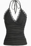 Gothic Lace Ruffled Pleated Cami