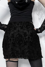 Gothic Velvet Two-Layer Midi Skirt