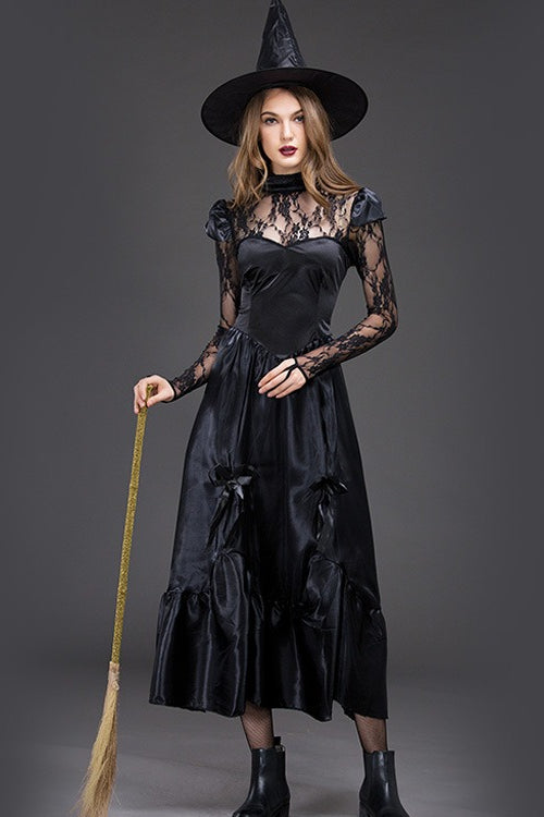 Sexy Black Lace Witch Cosplay Halloween Costume Secondary image