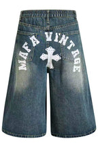 Washed Denim Cropped Pants