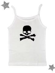 Skull Print Gothic Slim Bandeau Crop Top