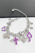 Y2K Note Butterfly Heart Cross Rock Bracelet