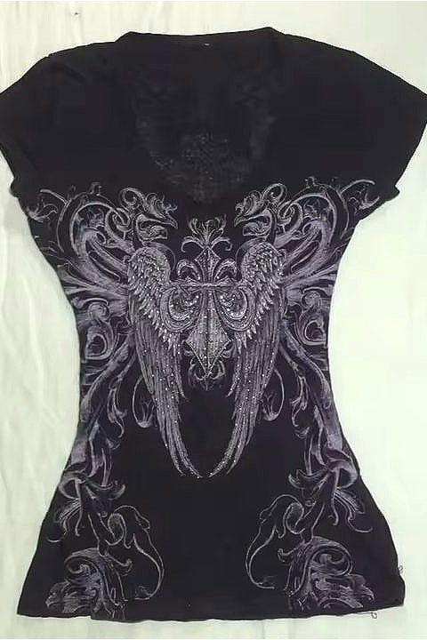 Printed Crew Neck Short Sleeve Summer T-shirt Main image